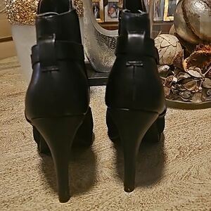Black booties suede